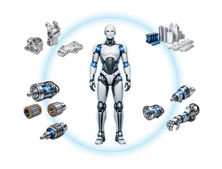 Humanoid robot with individual parts